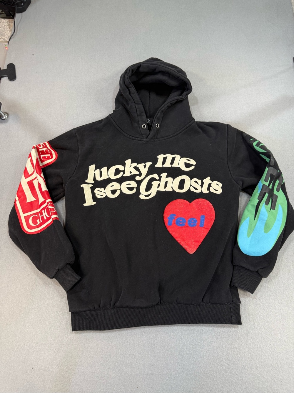 Black 'Lucky Me I See Ghosts' Graphic Hoodie Kanye West Kid Cudi Campflog M